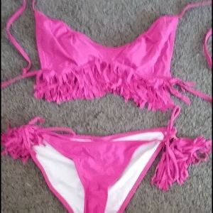 SPECIAL FOR 3 days! Fringe hot pink bikini!